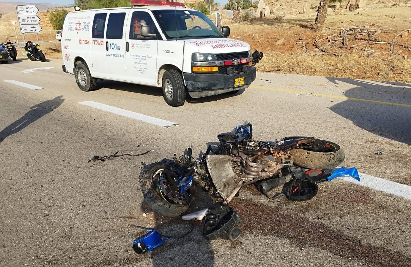 תאונה קטלנית: רוכב אופנוע נהרג בכביש הסמוך למעלה אפרים