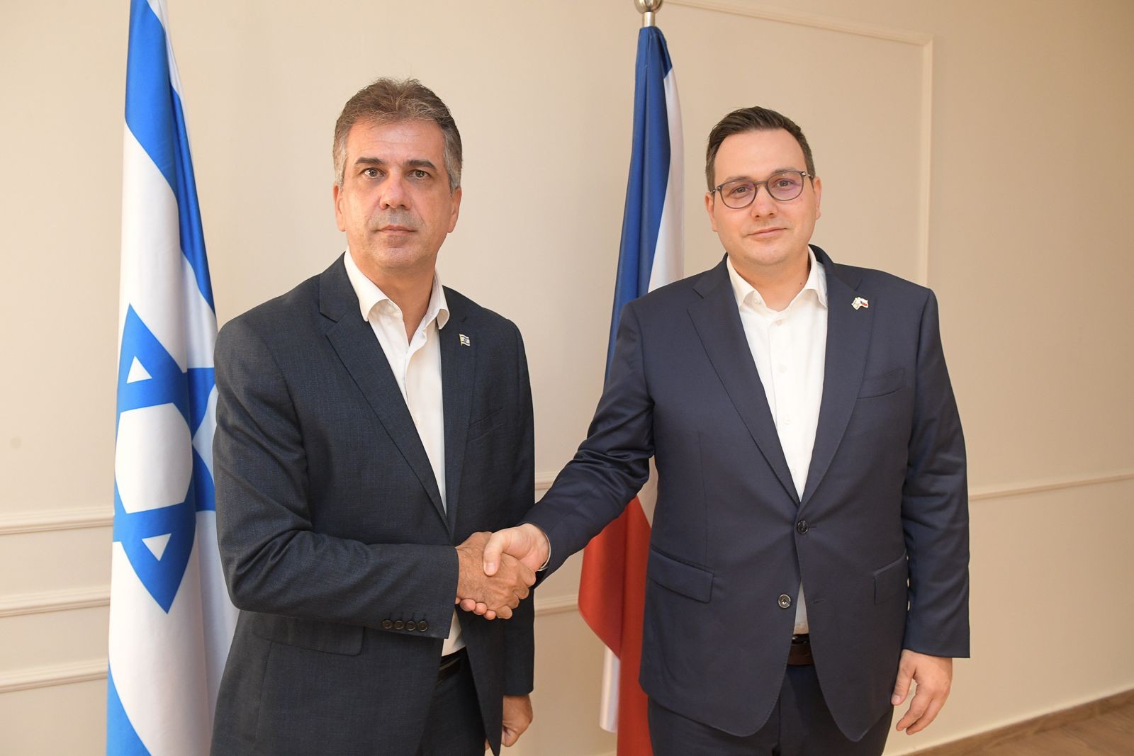ביקור הזדהות: שר החוץ אלי כהן ושר החוץ הצ'כי יאן ליפבסקי | צילום: ברונו שרביט משרד החוץ