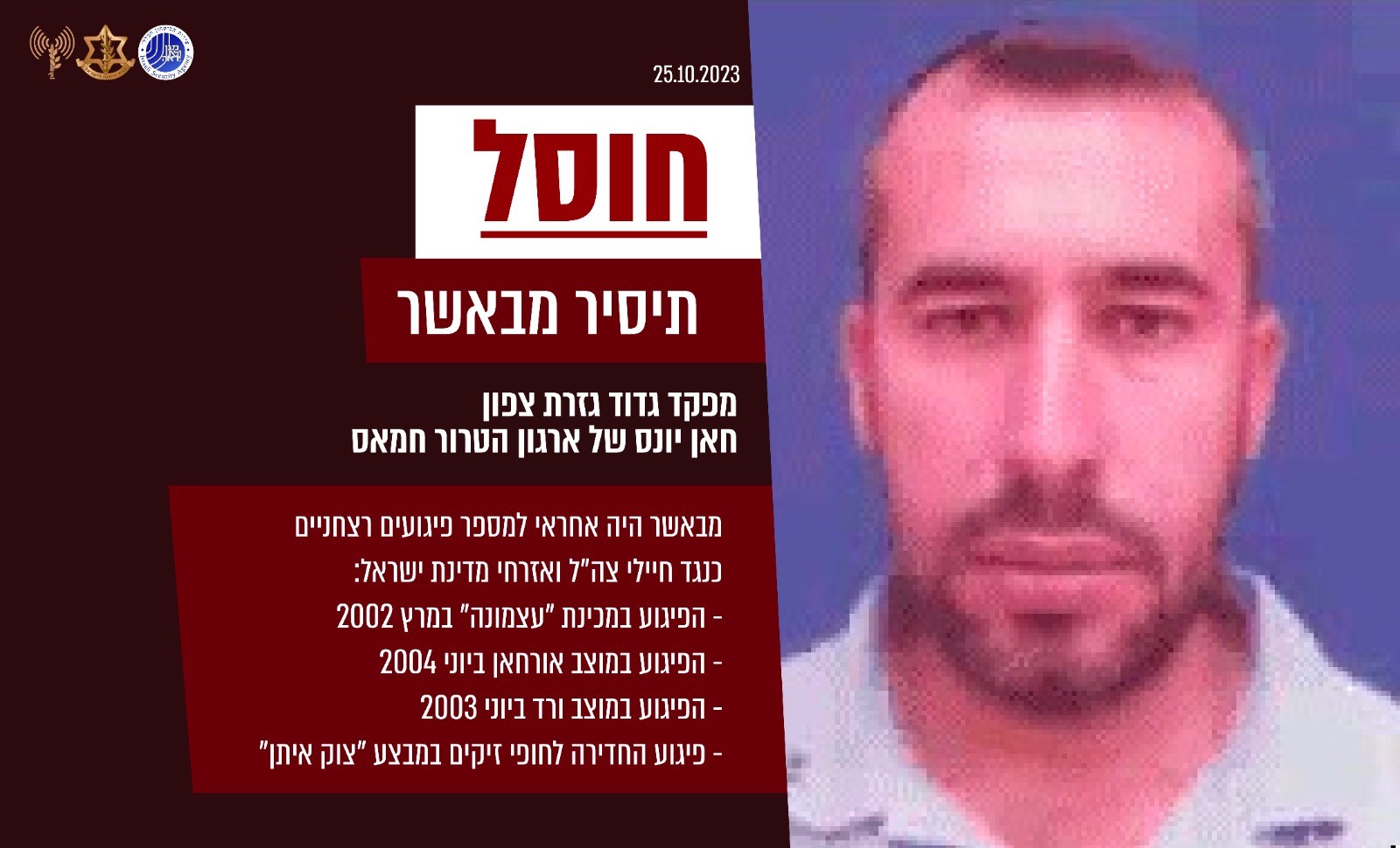 חוסל מחבל החמאס שהוביל פיגועים רצחניים והיה מקורב למחמד דף