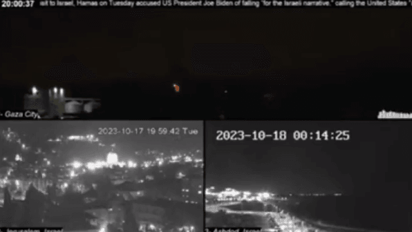 סרטון שידור חי מרצועת עזה מוכיח: הפצצת בית החולים - כתוצאה משיגור כושל