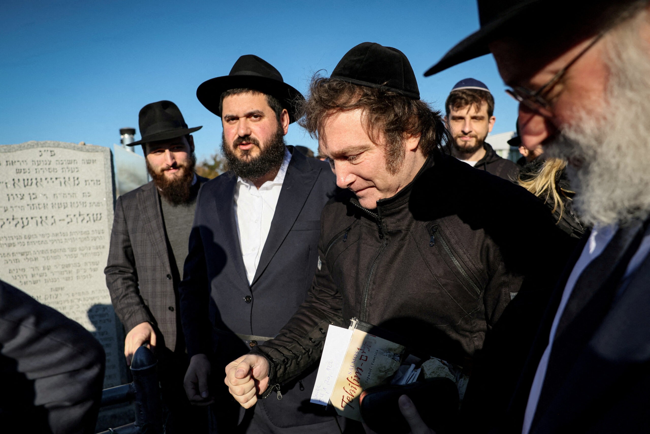 נשיא ארגנטינה, חאבייר מיליי, בקברו של הרבי מליובאוויטש בניו יורק | צילום: רויטרס