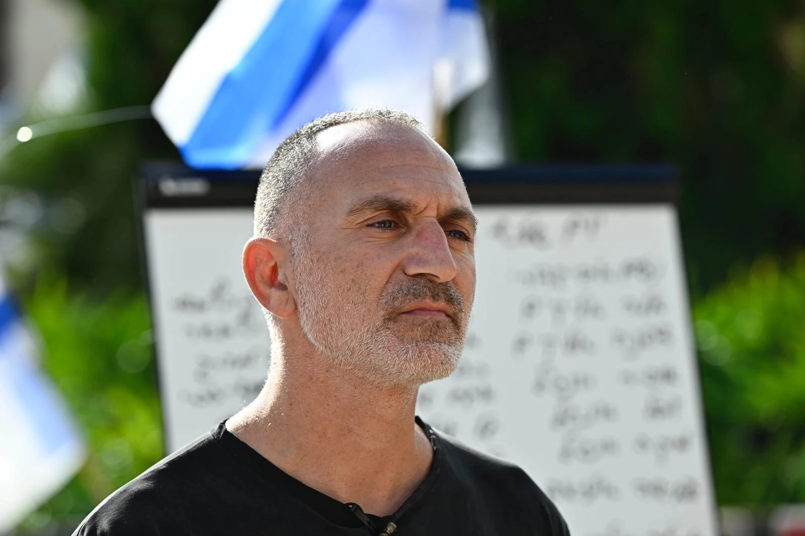 שלום מיכאלשווילי ב"בדיקת נוכחות" לילדים החטופים, ארכיון | צילום: נתן יעקובוביץ, הפורום לשחרור הילדים החטופים
