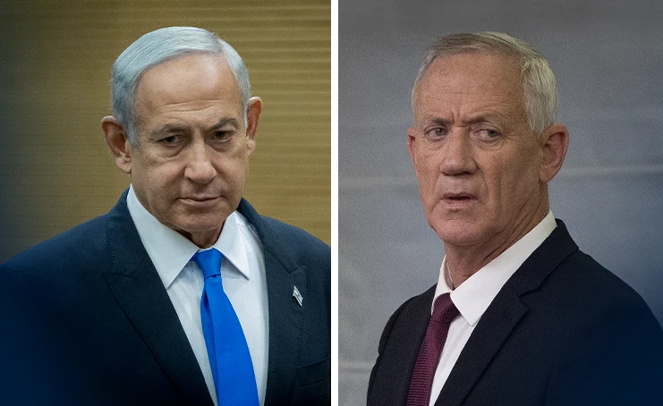 ראש הממשלה  בנימין נתניהו ובני גנץ | צילום: יונתן זינדל פלאש90