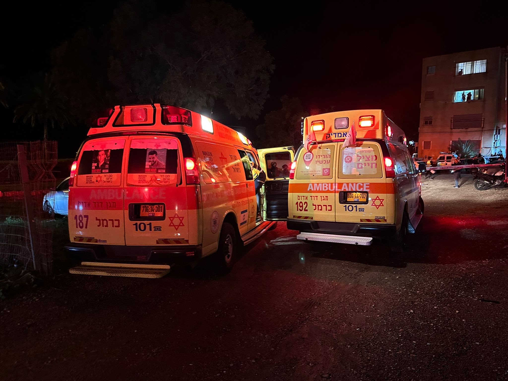 זירת הרצח הכפול בחיפה | צילום: תיעוד מבצעי מד"א