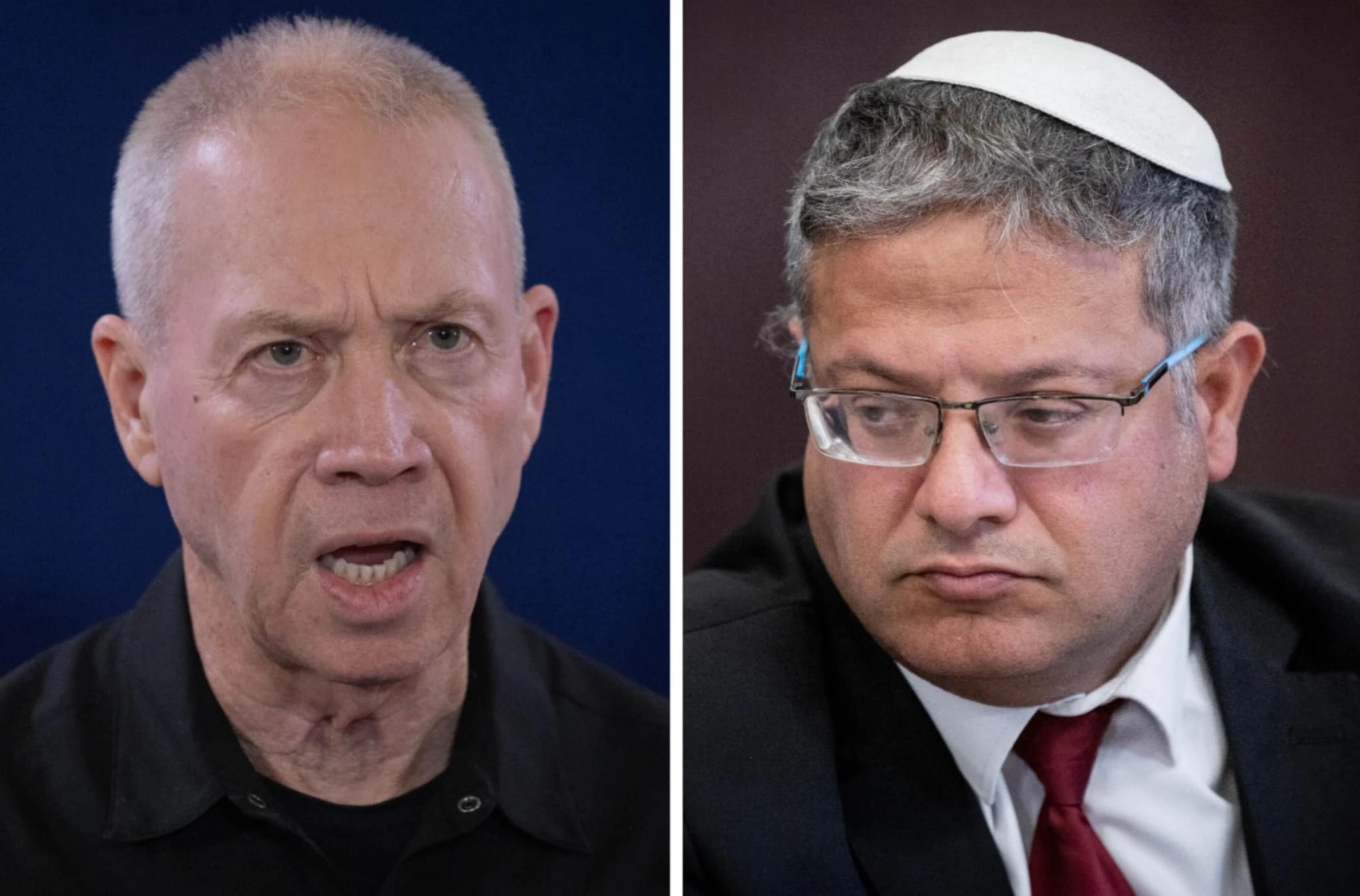 שר הביטחון גלנט, השר בן גביר | צילום: חיים גולדברג, פלאש 90