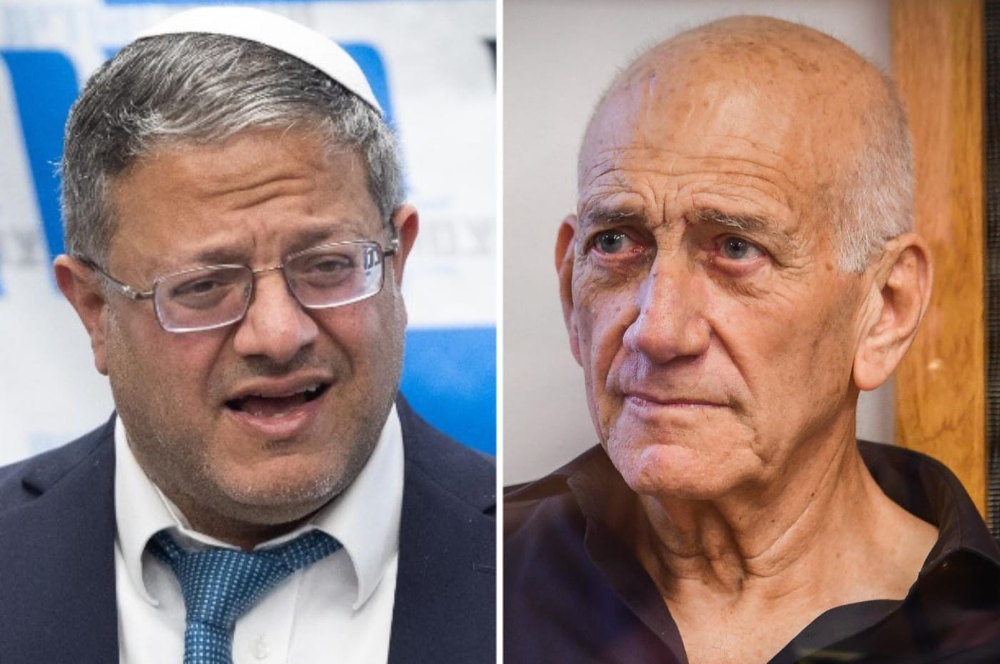 רה"מ לשעבר אולמרט והשר בן גביר | צילומים: פלאש 90