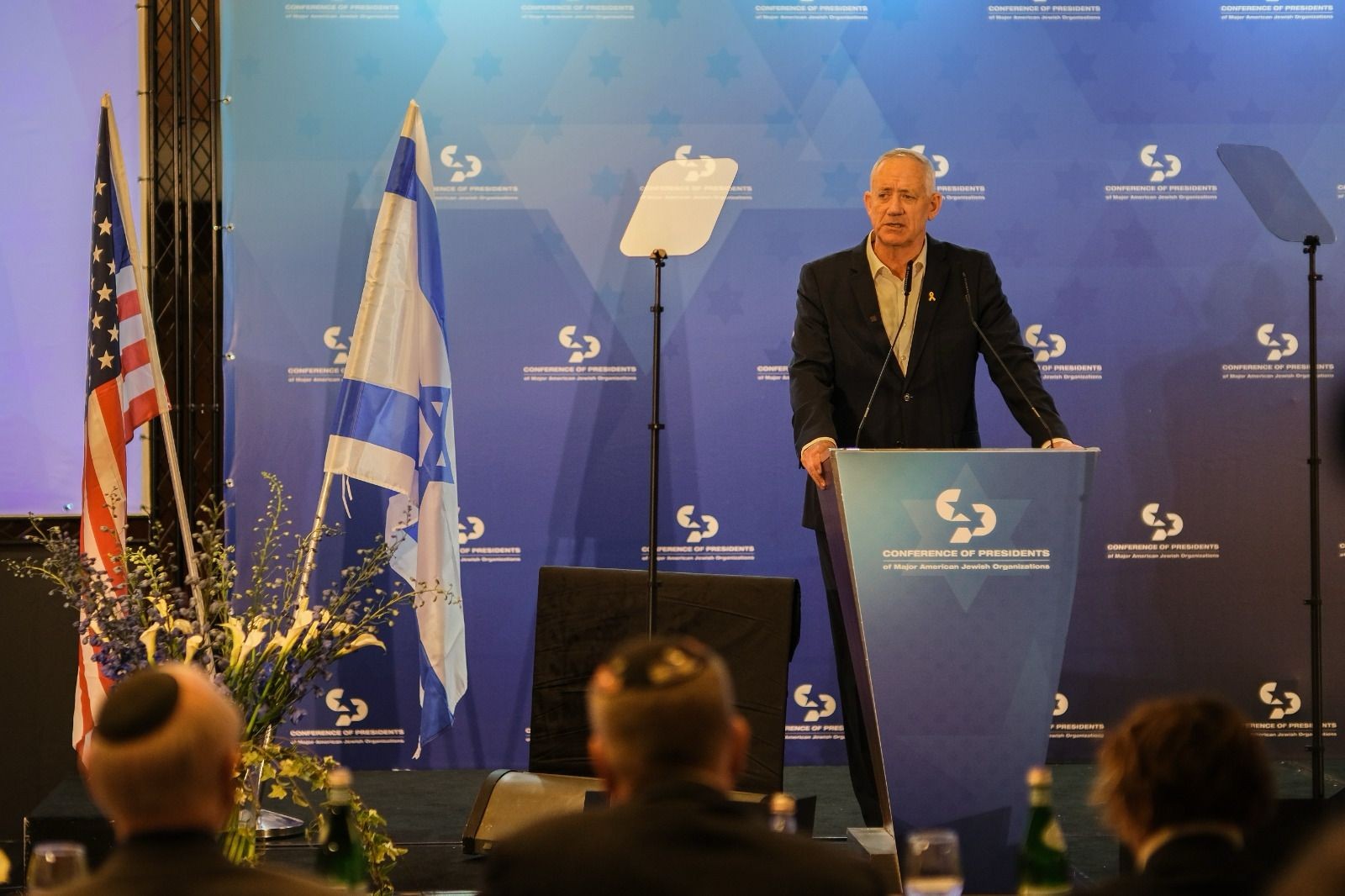 גנץ: "מתנגד להכרה חד צדדית במדינה פלסטינית"