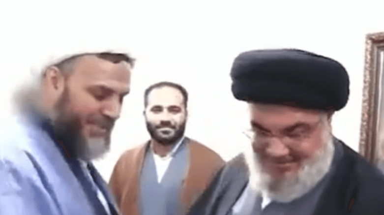 נסראללה בתיעוד השנוי במחלוקת. צילום: רשתות ערביות.