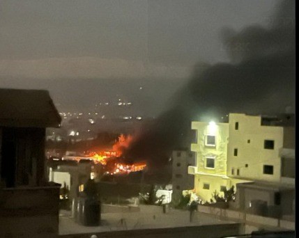 תקיפה בעיר בעלבכ שבלבנון | צילום: רשתות ערביות 