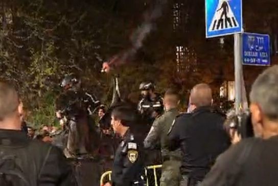 "ניסיון לשרוף שוטר": לפיד בוער הושלך לעבר פרש משטרתי | צפו