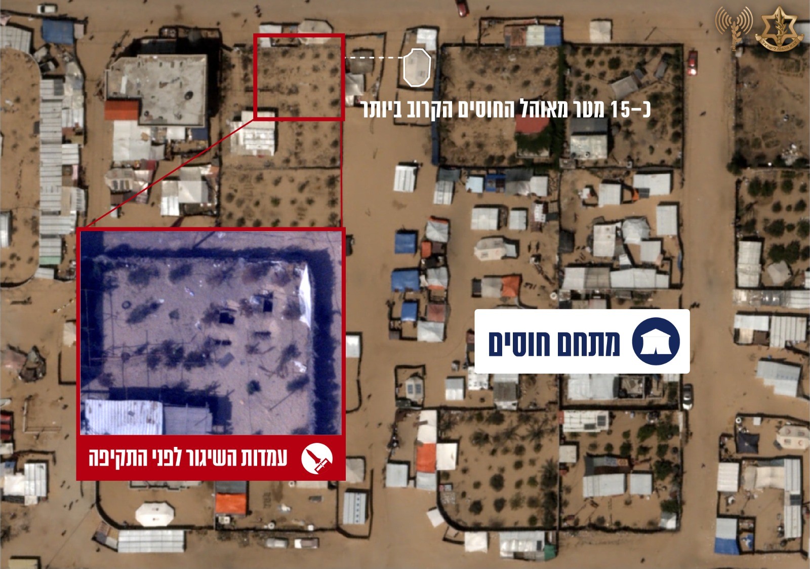 צלומי אוויר של עמדות השיגור שמוקמו במרחב הומניטרי | צילום: דובר צה"ל