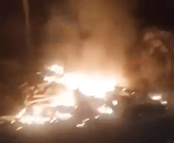 תיעוד: כטב"מ איראני התרסק בעיר שיראז שבדרום איראן