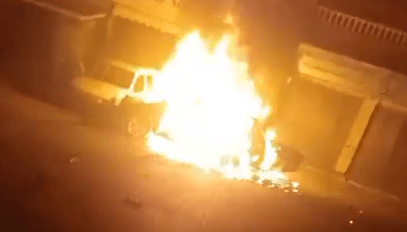 הסיכול הממוקד לעבר רכב בצור, דרום לבנון | קרדיט: רשתות ערביות