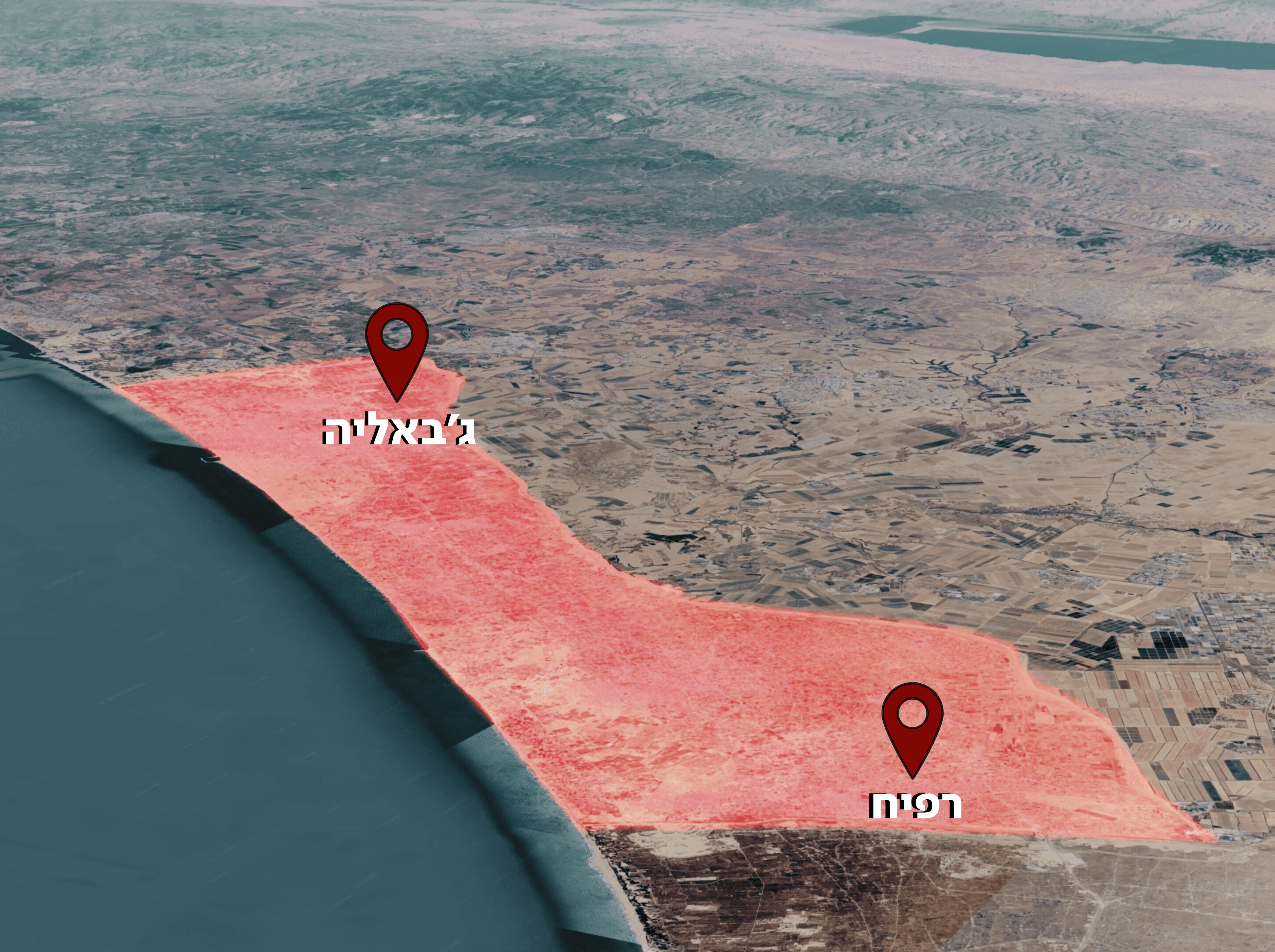מוקדי הלחימה המרכזיים: ג'באליה, רפיח וציר פילדלפי | תמונת מצב
