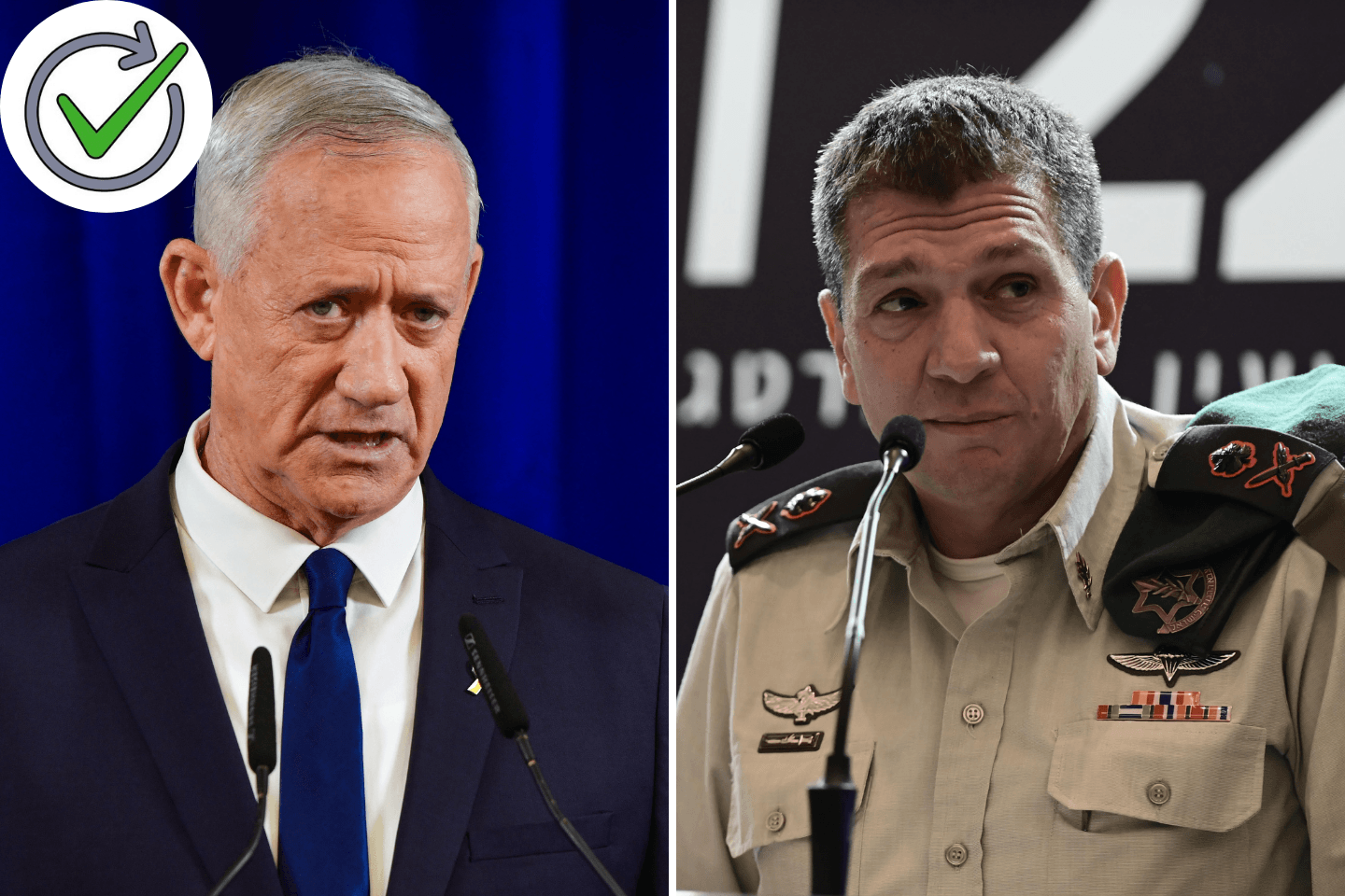 שר הביטחון לשעבר בני גנ. וראש אמ"I, אלוף אהרון חליוה | צילום: רבשלום ששוני, תומר נויברג | פלאש 90.