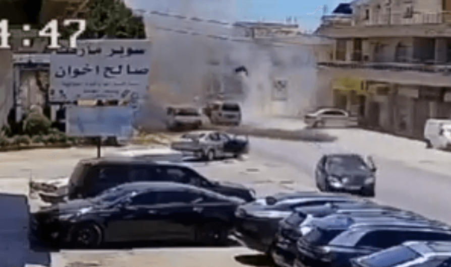 צילום מסך מתוך תיעוד התקיפה שהופץ ברשתות הערביות