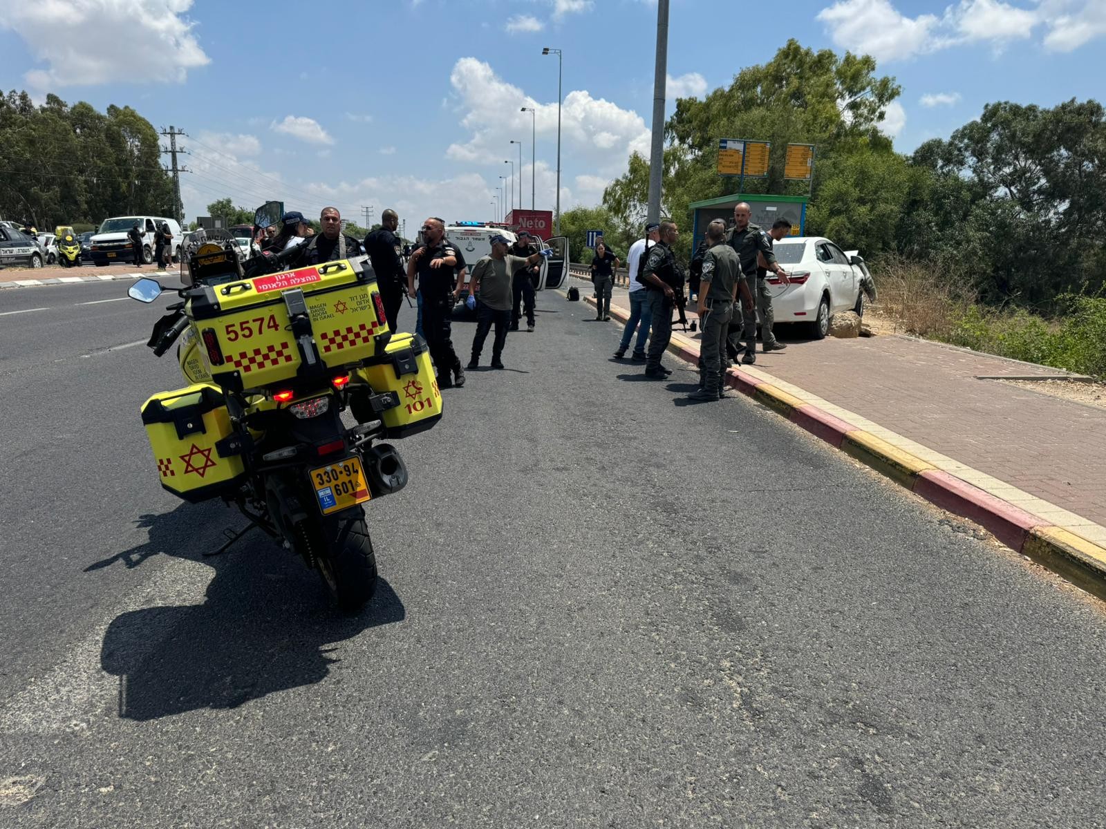 זירת הפיגוע בצומת ניר צבי 