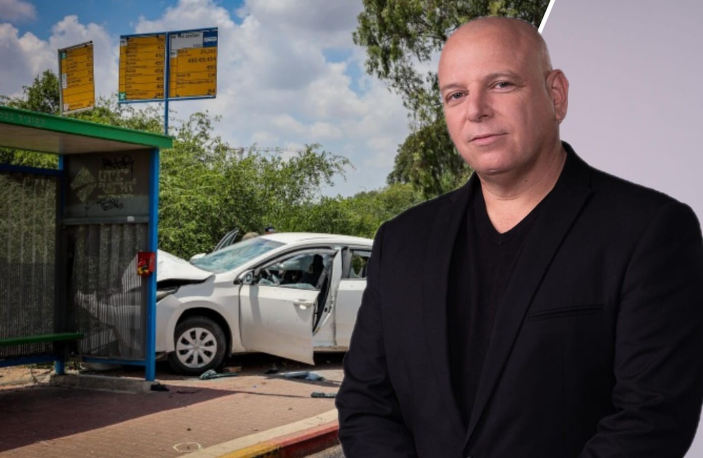בועז גולן, זירת הפיגוע סמוך לצריפין. צילום: סטודיו תומאס תומר שלום, תיעוד מבצעי מד"א