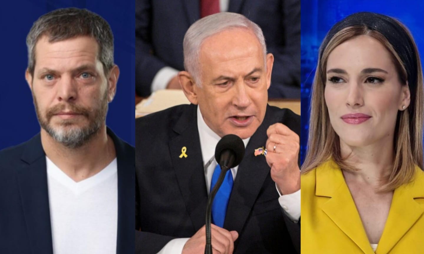 טל מאיר, שי גולדן וראש הממשלה נתניהו | צילום: ירמה טל, סטודיו תומאס תומר שלום, רויטרס
