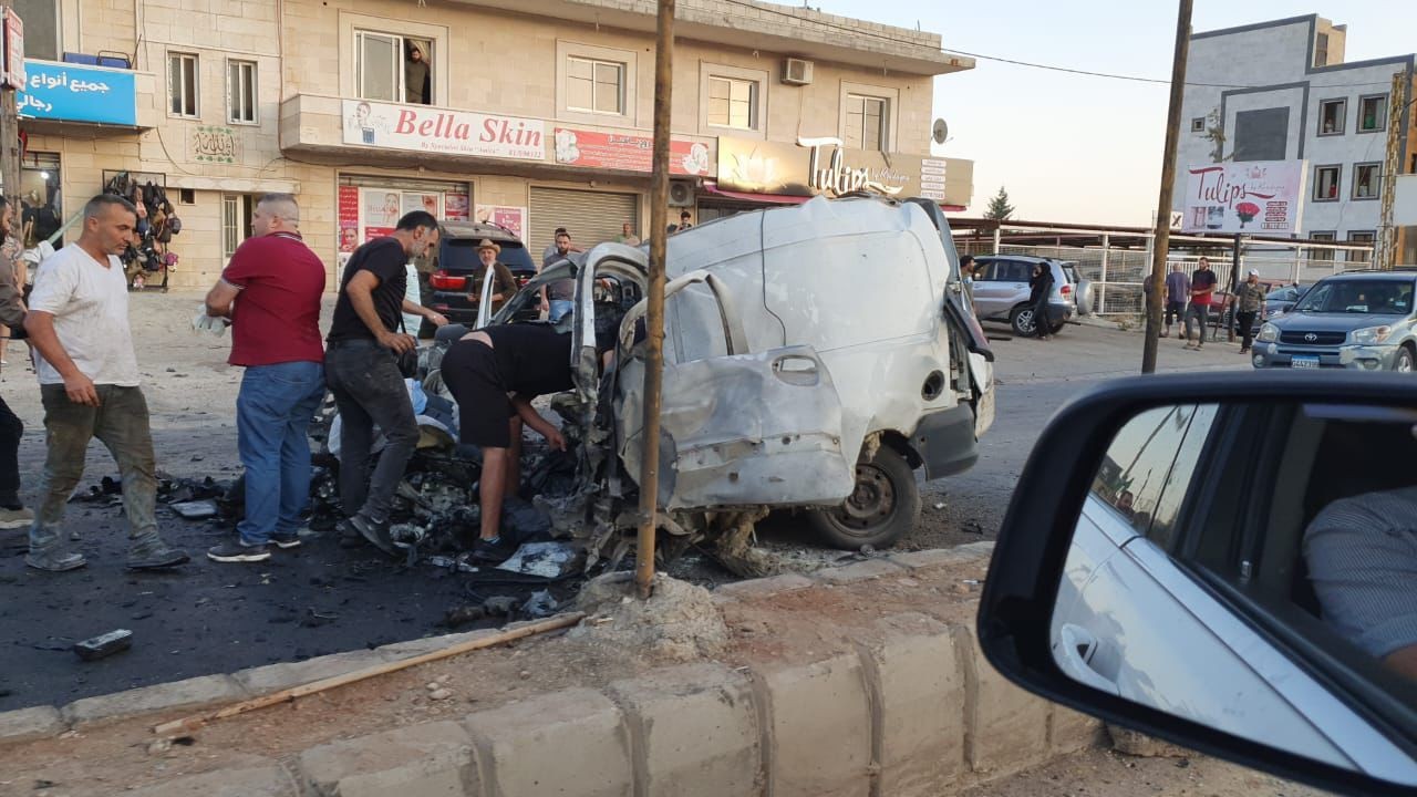 זירת החיסול של הבכיר בחיזבאללה בבעלבכ שבעומק לבנון | קרדיט: דובר צה"ל