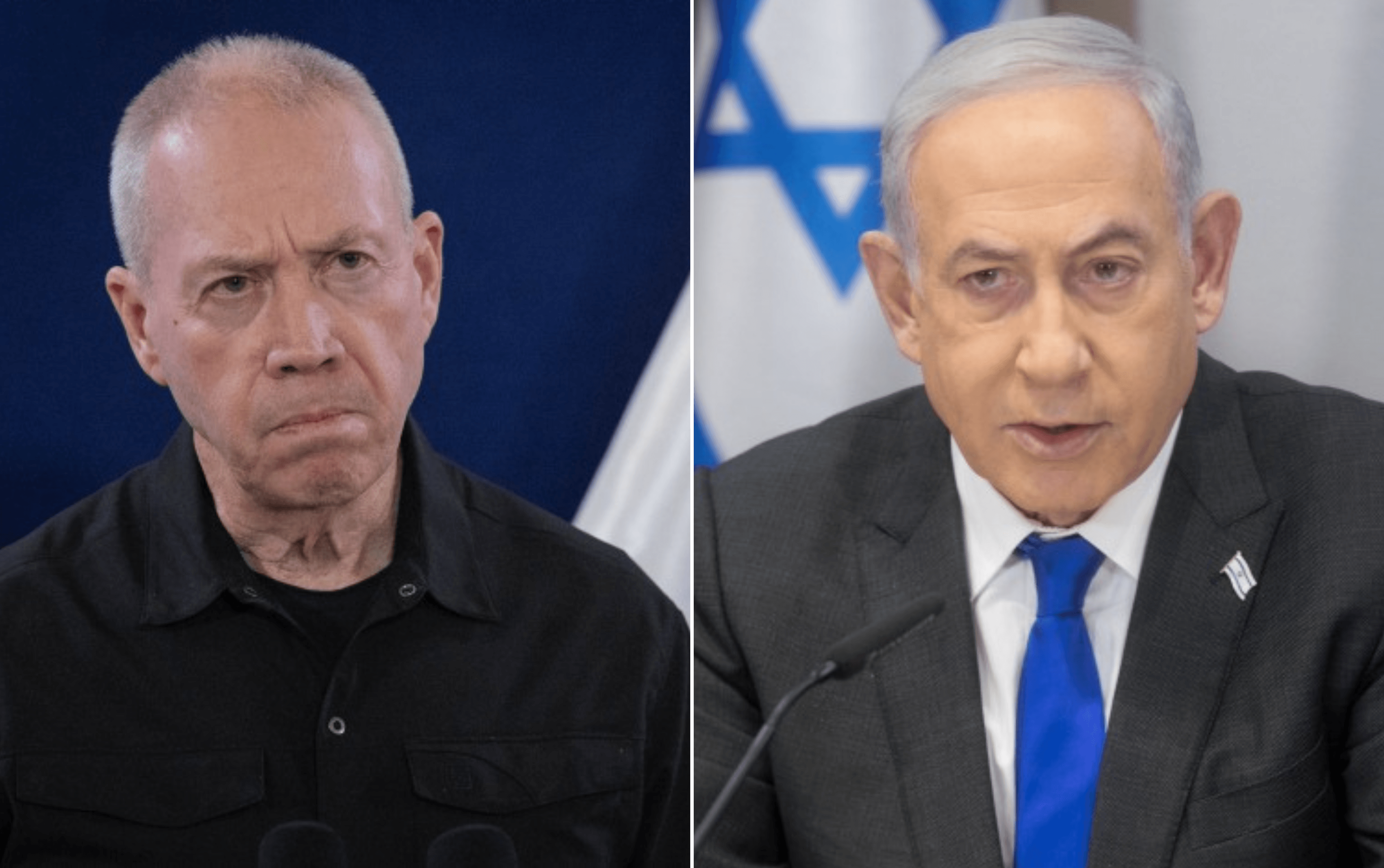 ראש הממשלה בנימין נתניהו, שר הביטחון יואב גלנט | צילום: מירים אלסטר, חיים גולדברג, פלאש 90