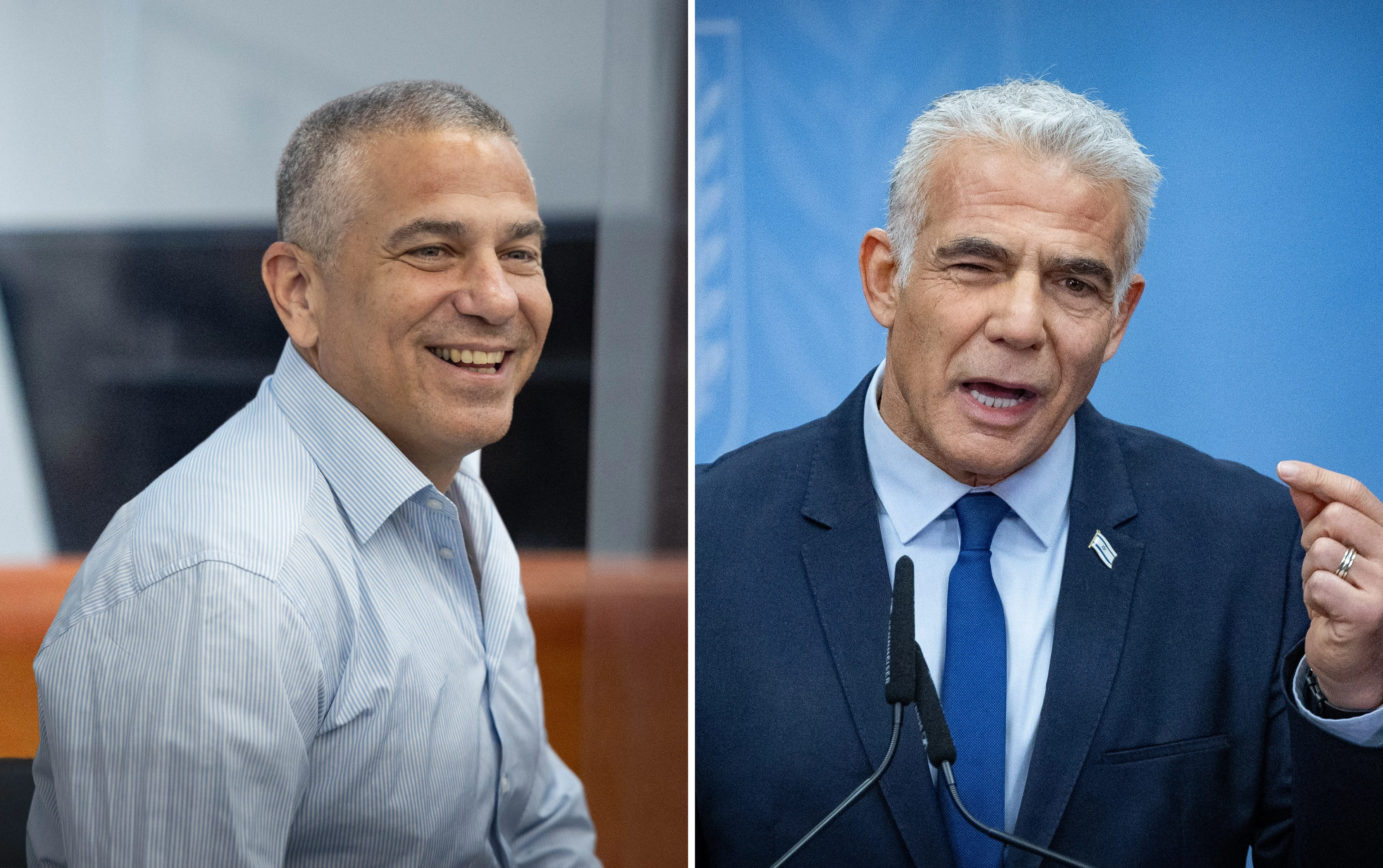 איש התקשורת ינון מגל, יו"ר האופוזיציה יאיר לפיד | צילום: חיים גולדברג, יונתן זינדל, פלאש 90