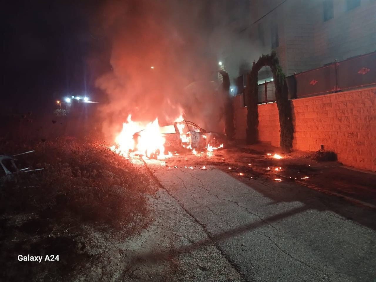 ההצתות בכפר ג'ית בשומרון | קרדיט: רשתות ערביות