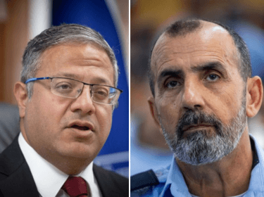 השר לביטחון לאומי איתמר בן גביר, מפכ"ל המשטרה דני לוי | ילום: צילום: יונתן זינדל, פלאש 90