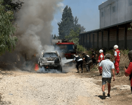 הרכב שהותקף בלבנון | קרדיט: רשתות חברתיות