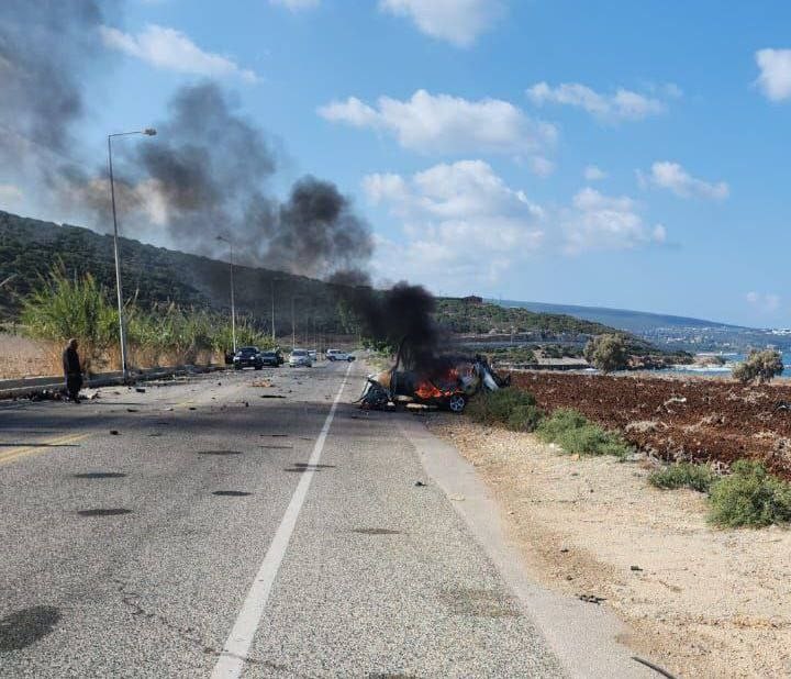 דיווח בלבנון: כטב"ם תקף רכב באזור א-נאקורה שבדרום המדינה