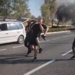 "פתחתי את הדלת בכוח": לוחם אש חילץ אדם מרכב בוער | תיעוד
