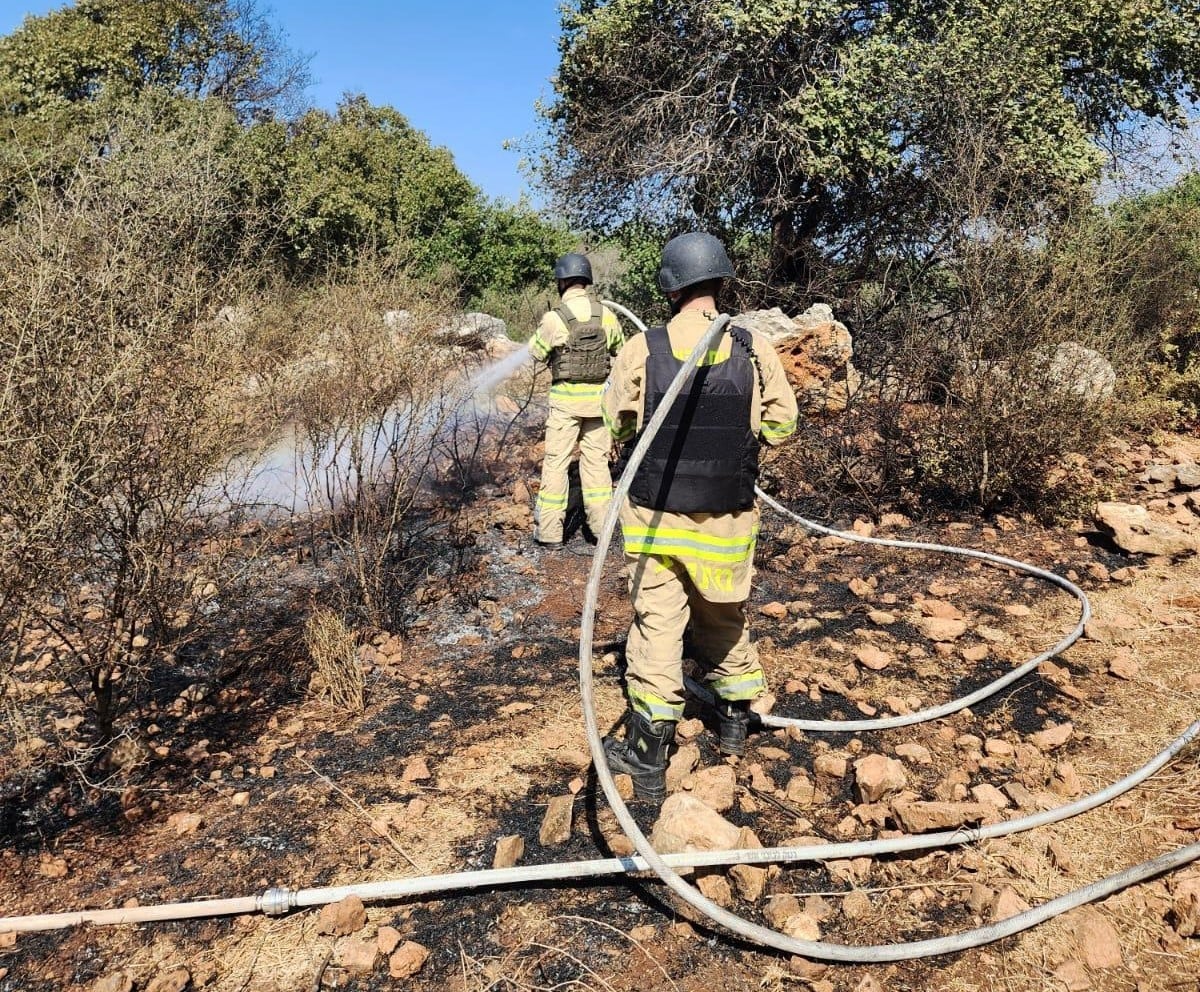 בעקבות שיגורים מלבנון: שריפה פרצה בגליל העליון