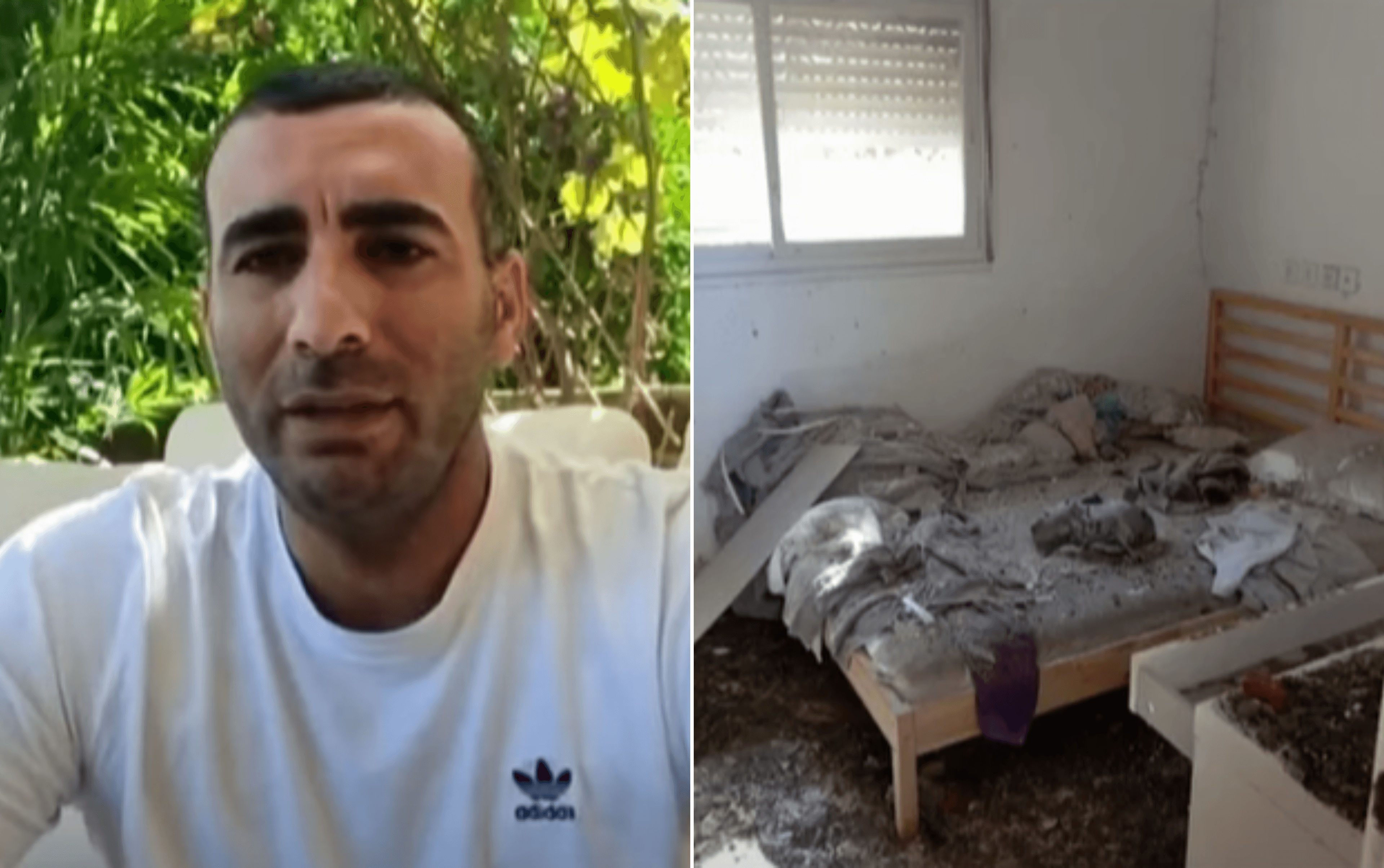 רקטה פגעה בביתו וניצל בנס: "לא האמינו שאנחנו בחיים"