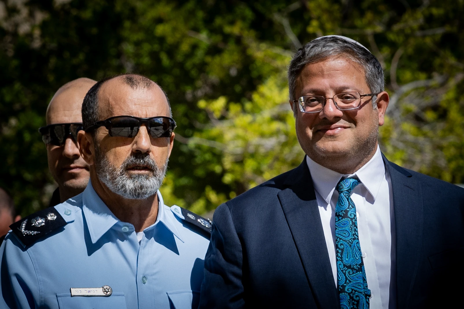 השר לביטחון לאומי, איתמר בן גביר והמפכ"ל דני לוי | צילום: אורן בן חקון, פלאש 90