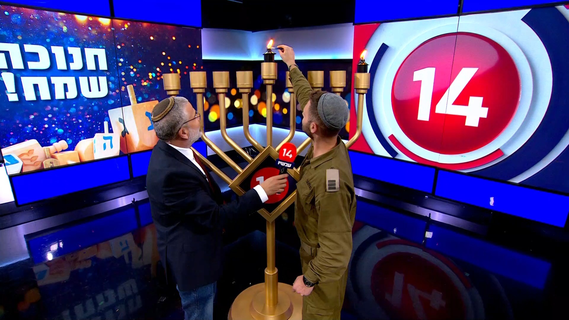 המילואימניק שחזר מלבנון הדליק נר ראשון בתוכנית "הפטריוטים"