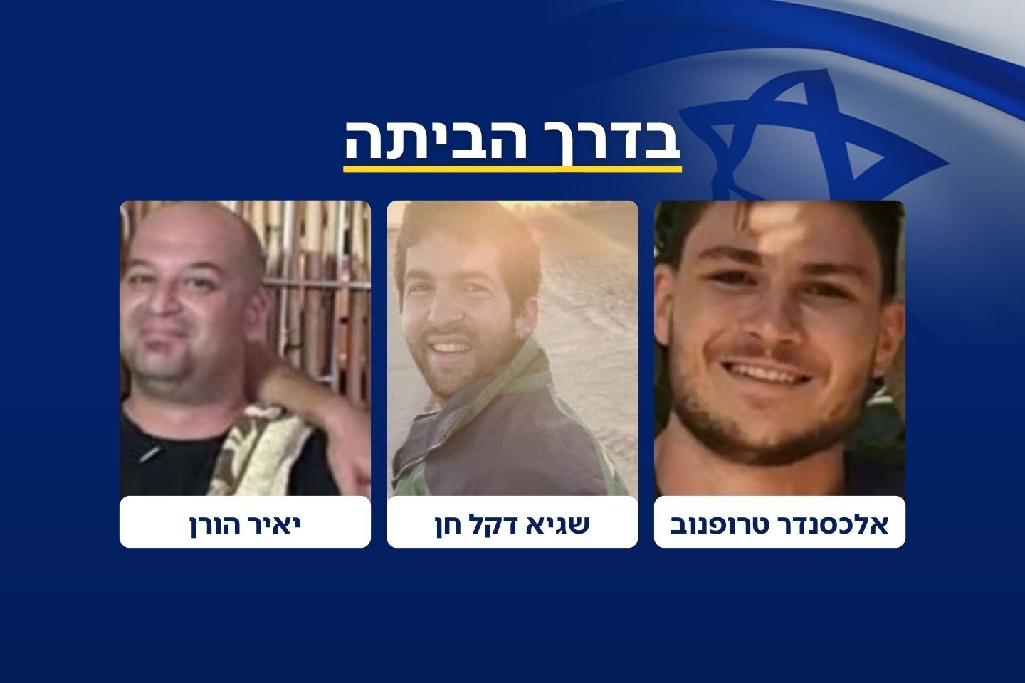 אלכסנדר טרופנוב, שגיא דקל-חן ויאיר הורן צפויים להשתחרר בשבת
