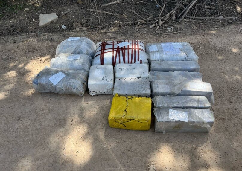 ניסיון הברחה בגבול המזרחי: נתפס 150 ק"ג של חומר החשוד כסם