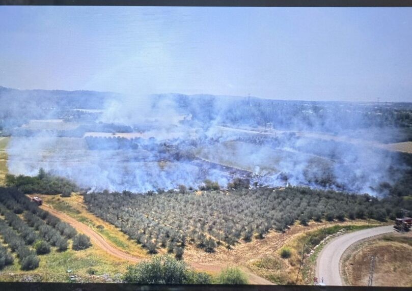 בעקבות מזג האוויר: שתי שריפות גדולות פרצו בהרי ירושלים