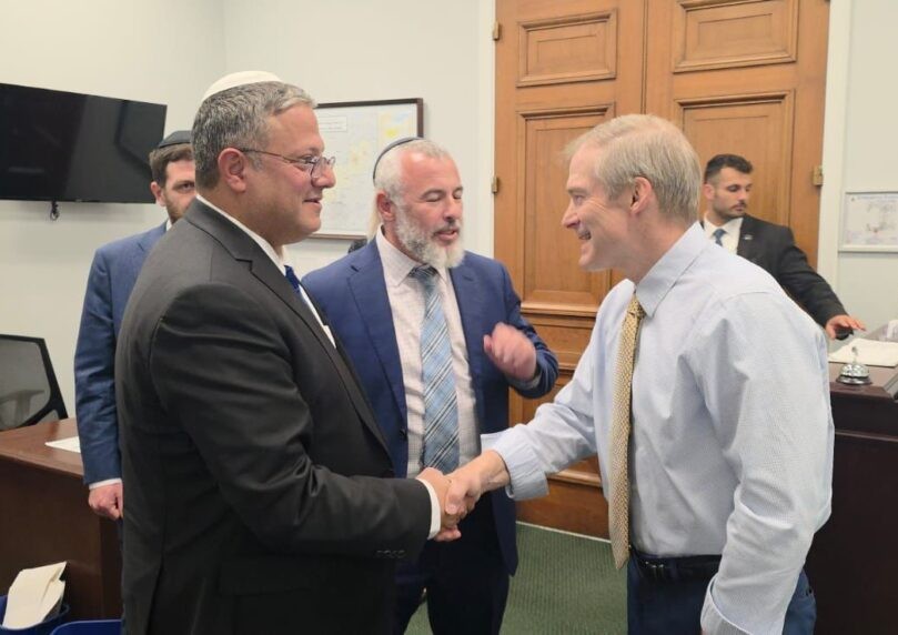 בזמן ביקורו בקונגרס: התפרעויות פרו-פלשתינים נגד השר בן גביר