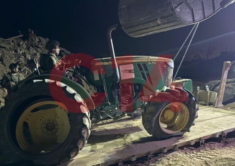 כוחותינו חילצו מהרצועה את הטרקטור שנגנב מכפר עזה | תיעוד