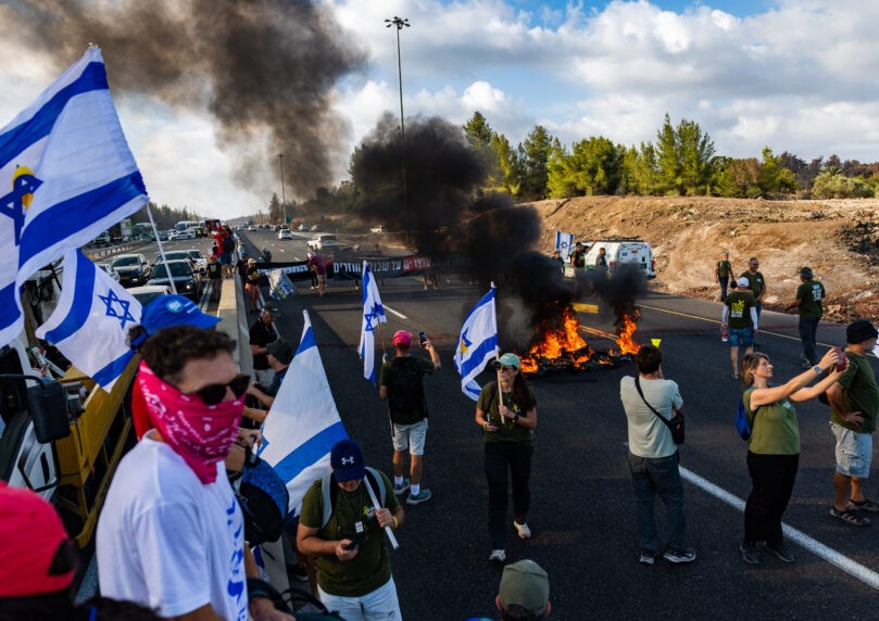 המיצג המזעזע שהוצב במחאה לעצירת המלחמה והשבת החטופים