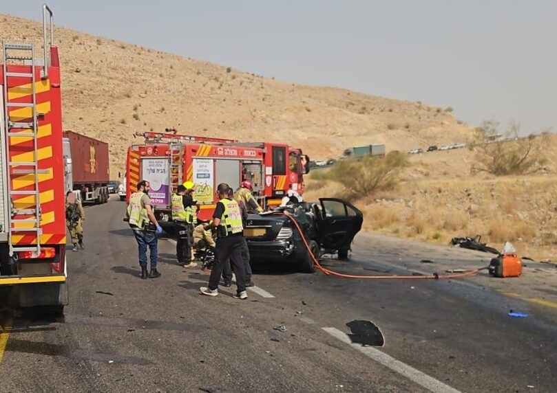 בת 50 נהרגה בתאונת דרכים סמוך למעלה אפרים, 9 נוספים נפצעו