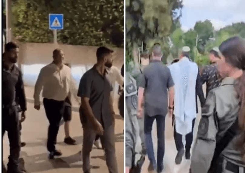 בדרכו לבית הכנסת ולצד בניו: קריאות גנאי נגד השר בן גביר