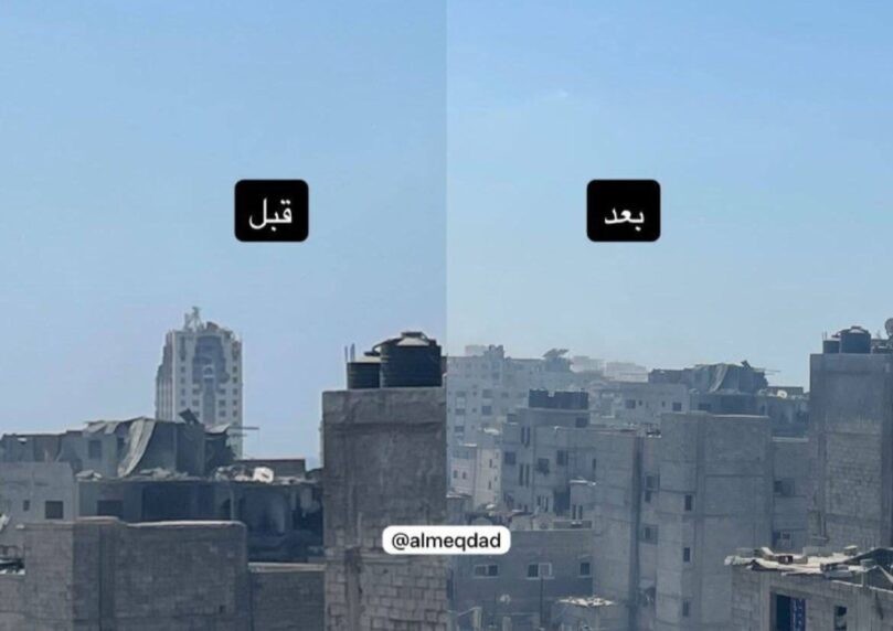 לאחר הודעת הפינוי: צה"ל תקף את בניין אל-עפרי במערב העיר עזה