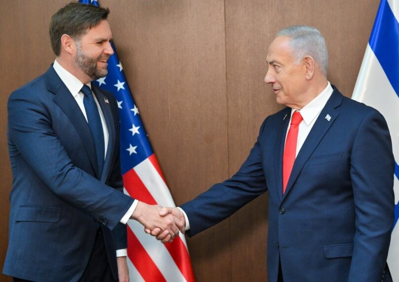 ג'יי. די. ואנס לנתניהו: נרגשים לעבוד על "תוכנית השלום לעזה"