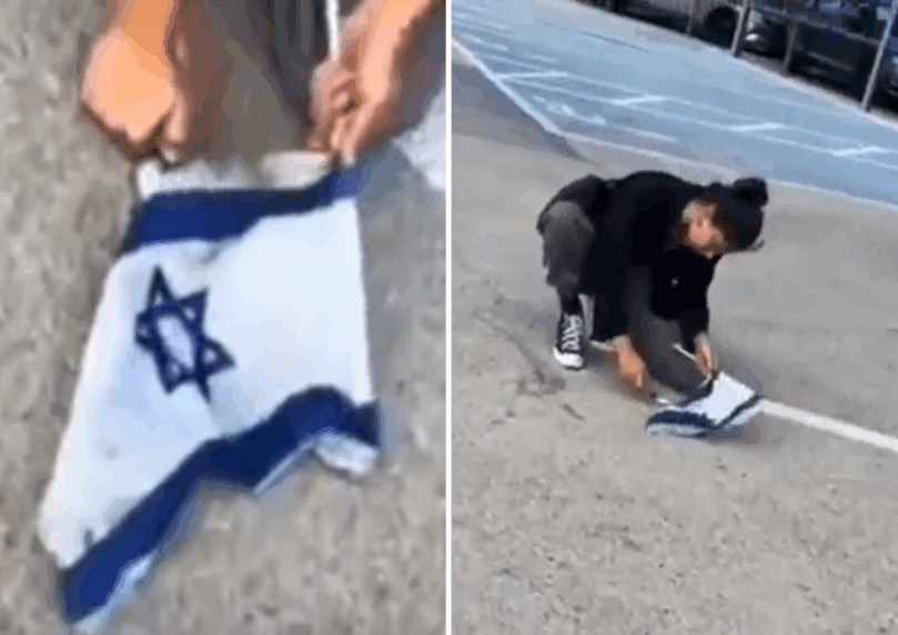 סערה בשנקר: סטודנטית ניסתה לשרוף את דגל ישראל | צפו