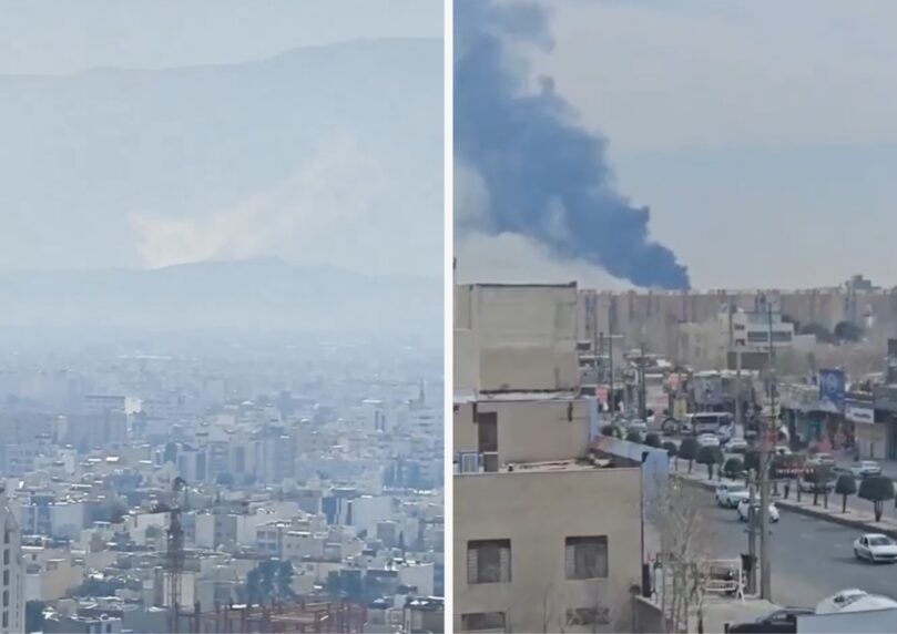 שריפה פרצה לאחר פיצוץ סמוך לאתרים צבאיים במחוז טהרן | תיעוד