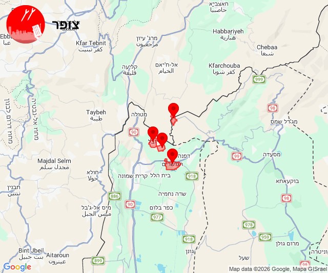 בפעם השנייה הבוקר: אזעקות הופעלו במספר יישובים באצבע הגליל