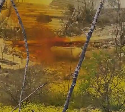 תיעוד חריג: עשן כתום יוצא מפריט אמל"ח שנפל בשטח פתוח בצפת