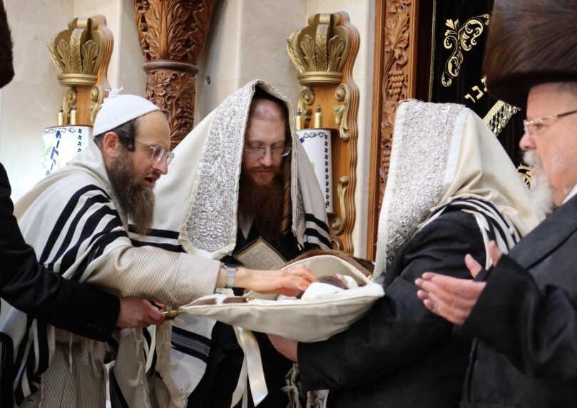 בטיש בקאליב: משב"ק האדמו"ר נפקד וערך ברית בפורים